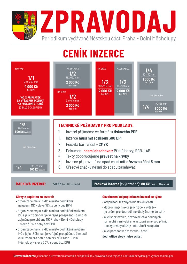 ceník inzerce ve Zpravodaji 2022