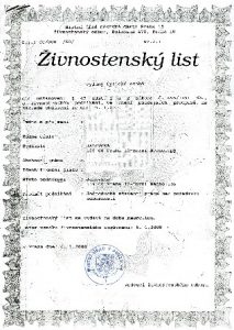 ilustrační obrázek-živnostenský list