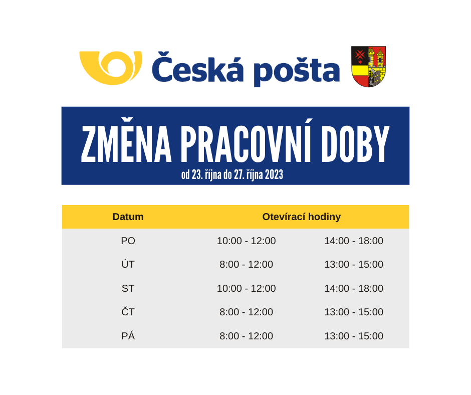 tabulka - otevítací doba Pošty Part