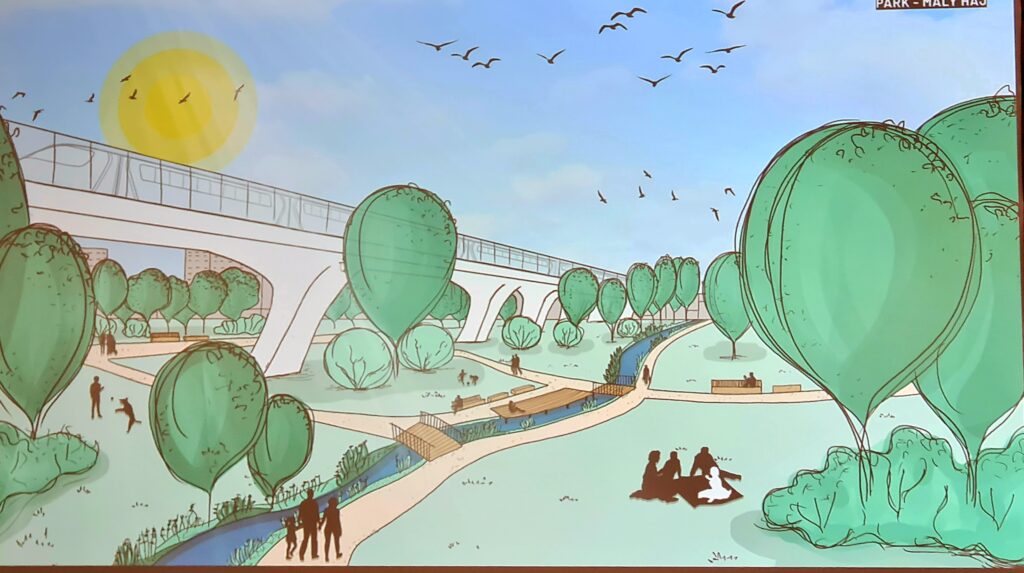 vizualizace VRT Praha - centrální park Malý háj