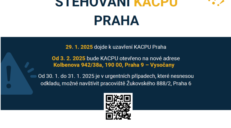 Upozornění na stěhování KCAPU