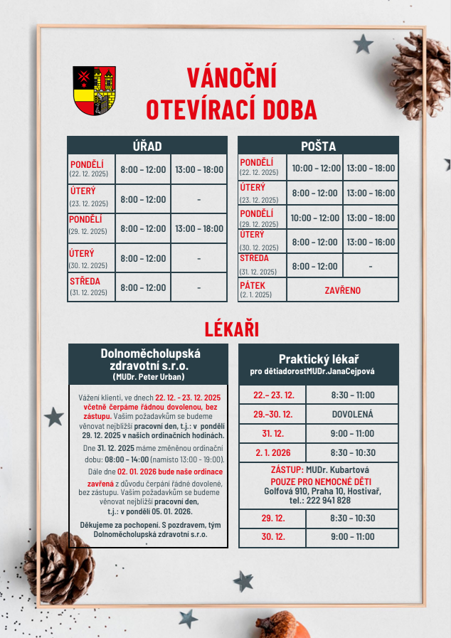 Vánoční otevírací doba